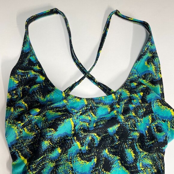 Proenza Schouler‎ Swimsuit Womens XS One Piece Open Back Teal Abstract - Picture 2 of 11